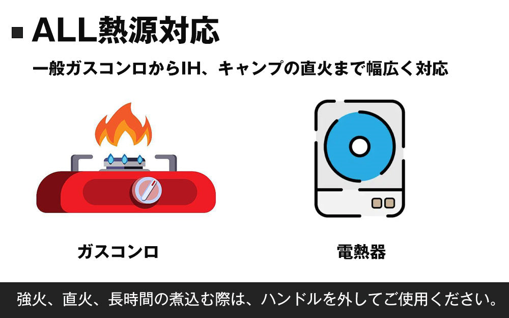 家でもキャンプでも 1セット完結｜VOLLTAIN 鍋&フライパン5点（ALL熱源／取っ手着脱）